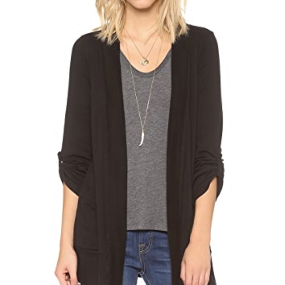 Splendid black pocket cardigan sweater small